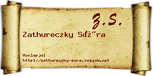 Zathureczky Sára névjegykártya