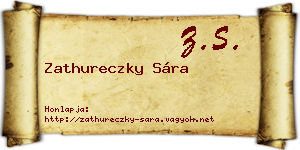 Zathureczky Sára névjegykártya