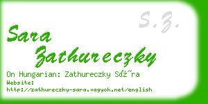 sara zathureczky business card